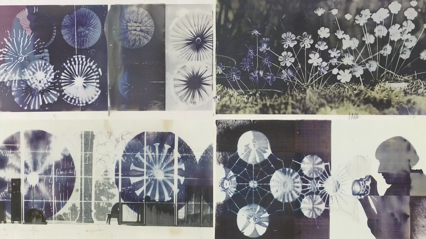 Ephemeral Cyanotype Dreamscape with a Nostalgic Essence - Midjourney sref style