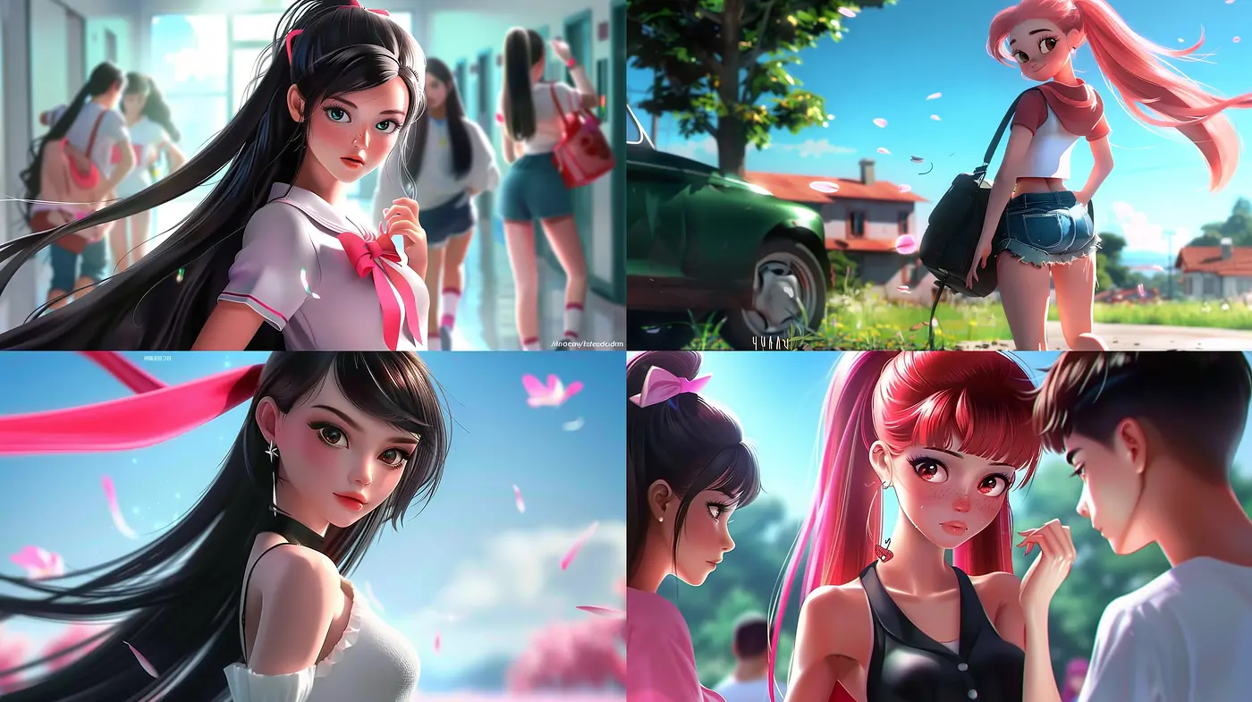 Luminous Anime-Inspired Digital Visions with a Pastel Palette and Dynamic Lighting - Midjourney sref style