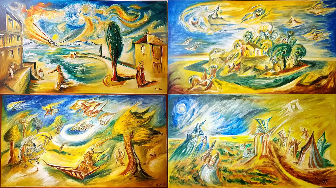 Dynamic and vibrant expressionism with swirling forms - Midjourney sref style