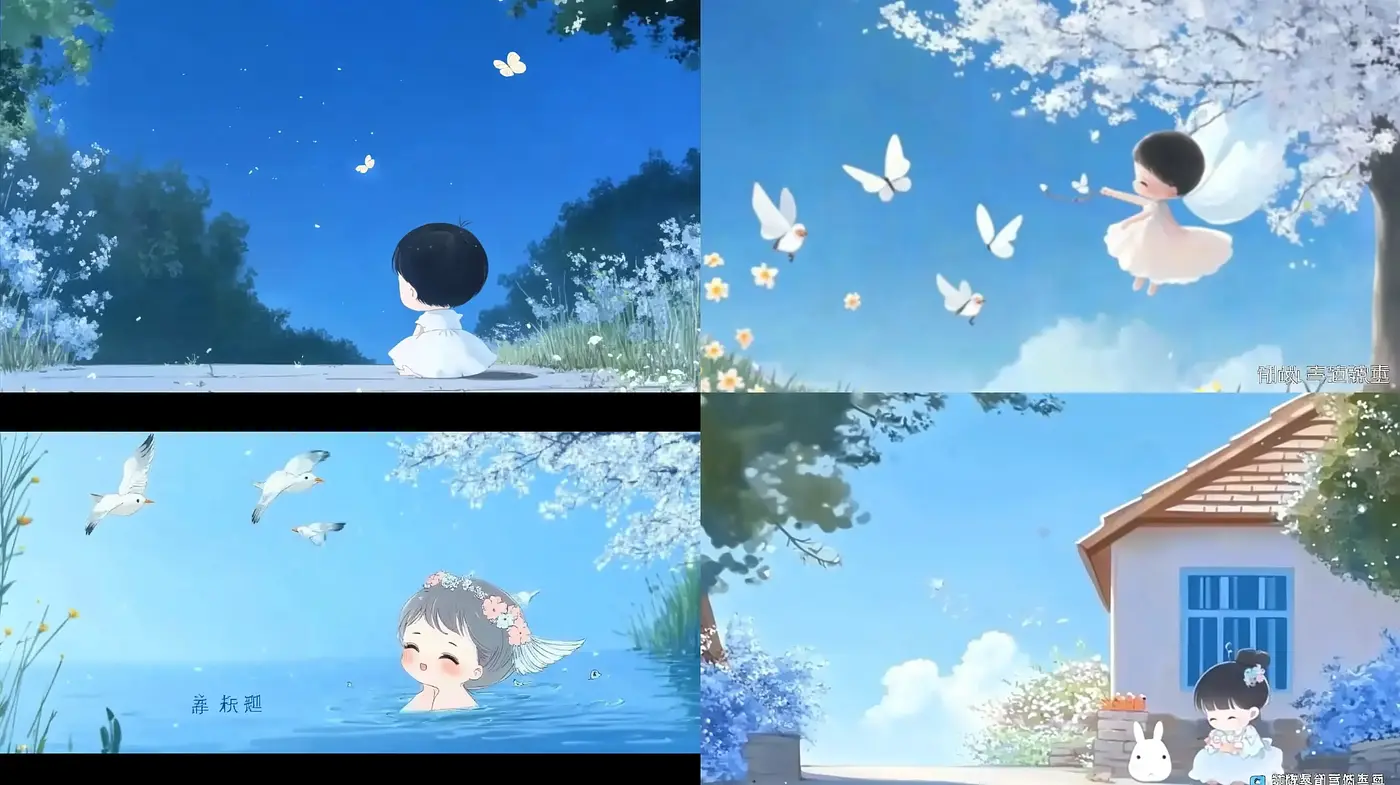 Ethereal Serenity: A Harmonious Blend of Anime-Inspired Whimsy and Pastoral Bliss - Midjourney sref style