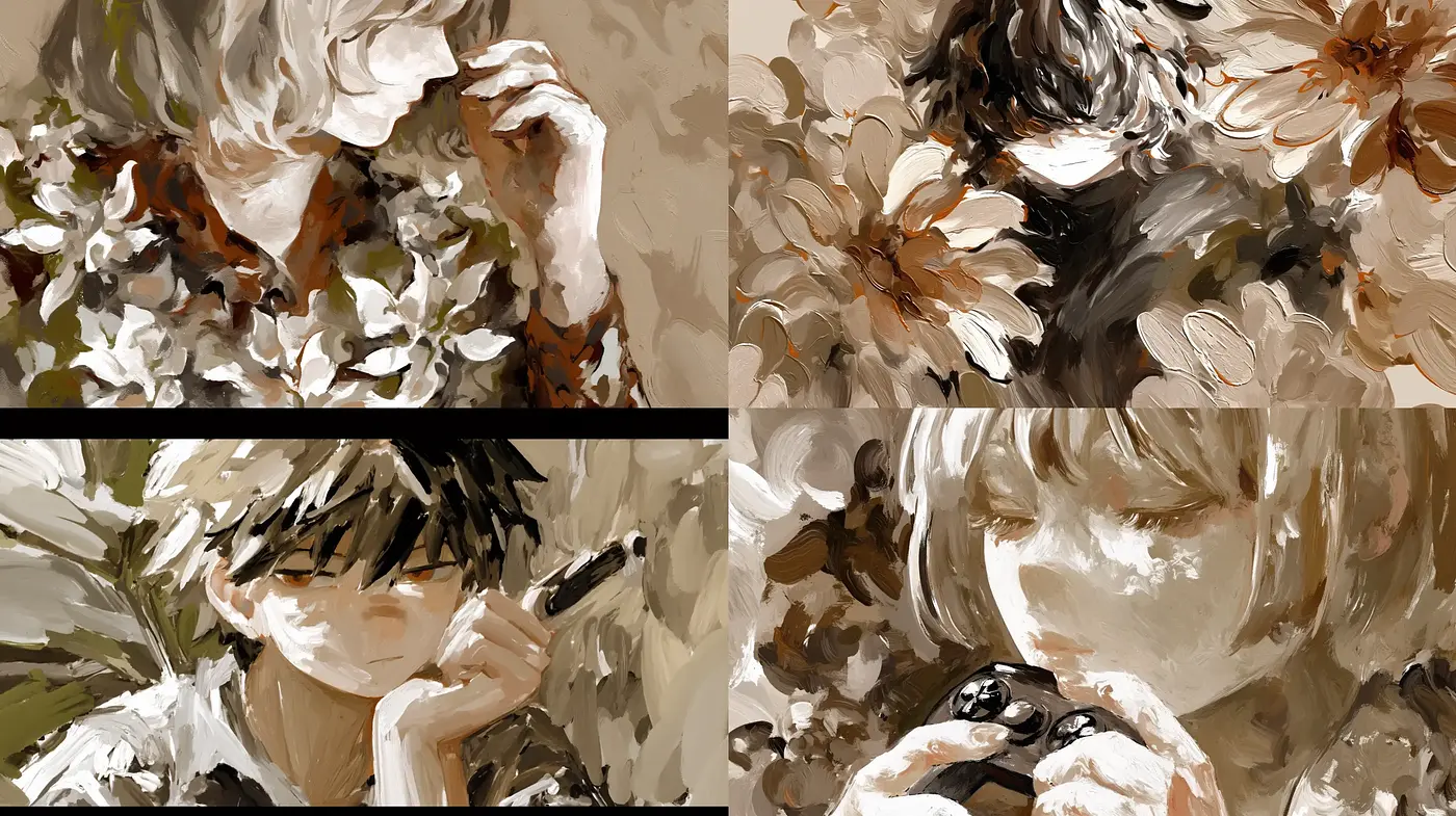 Impressionistic Brushwork Harmony with Anime Essence - Midjourney sref style