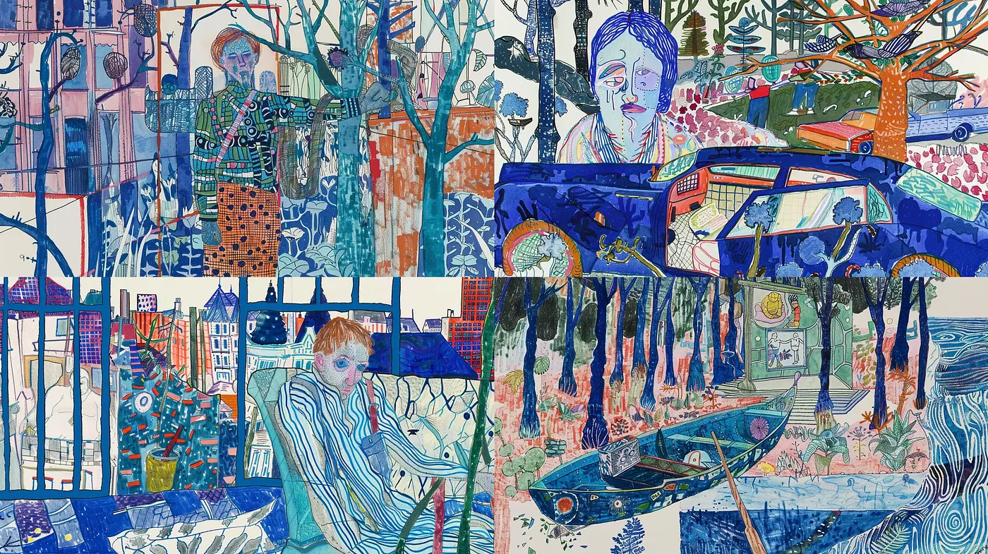 Eclectic Tapestry of Hues: A Cross-Pollination of Abstract Expressionism and Geometric Complexity - Midjourney sref style