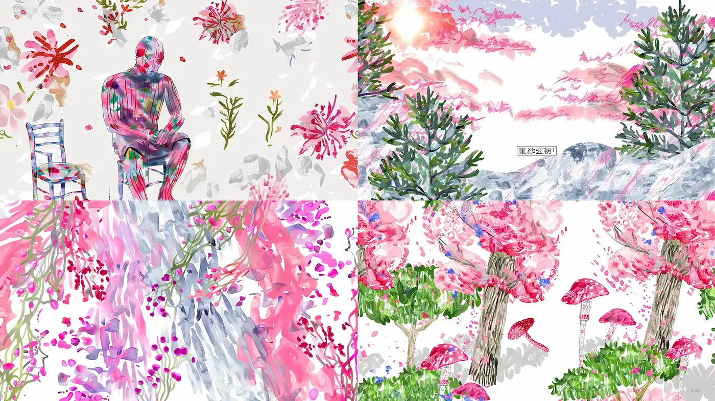 Vibrant watercolor-inspired expressions of nature and emotion - Midjourney sref style