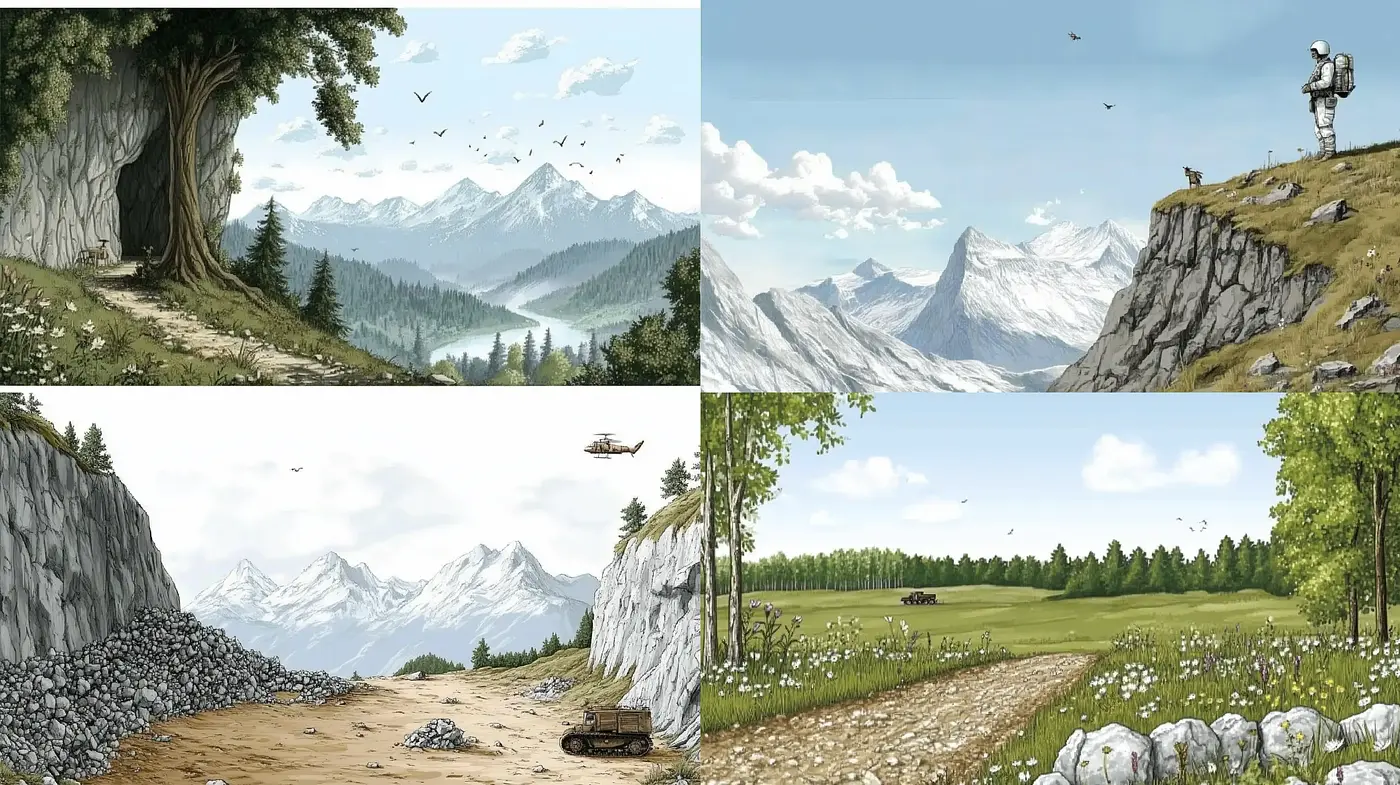 Tranquil Realism in Pastoral Landscapes - Midjourney sref style
