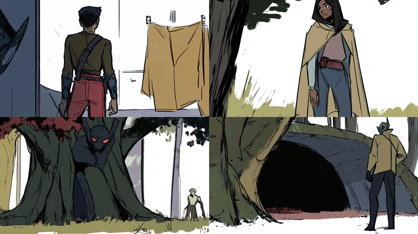 Stylized Graphic Novel Elegance with a Muted Color Scheme - Midjourney sref style