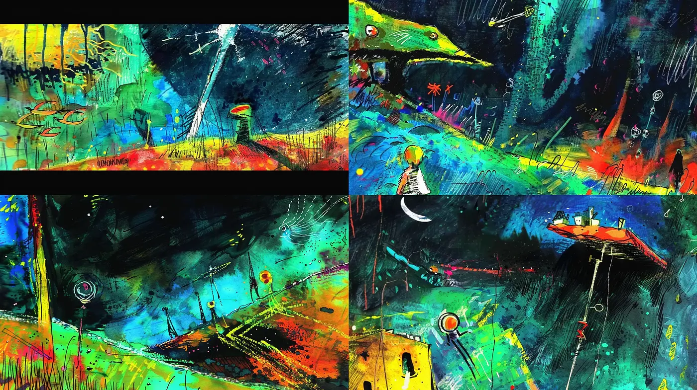 Vibrant Chromatic Abstraction: An Expressionist's Digital Playground - Midjourney sref style