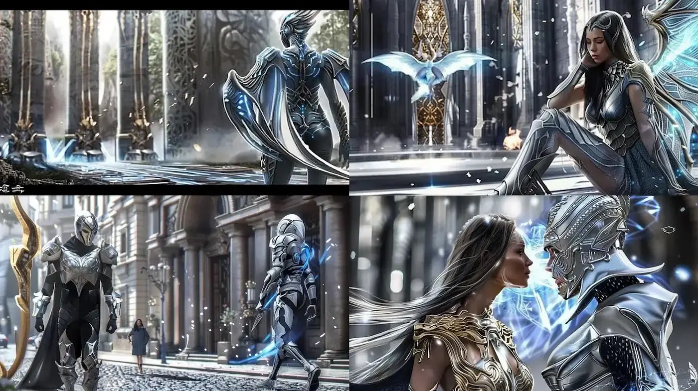 Futuristic Fantasy with Ethereal Elements and Mystical Tones - Midjourney sref style