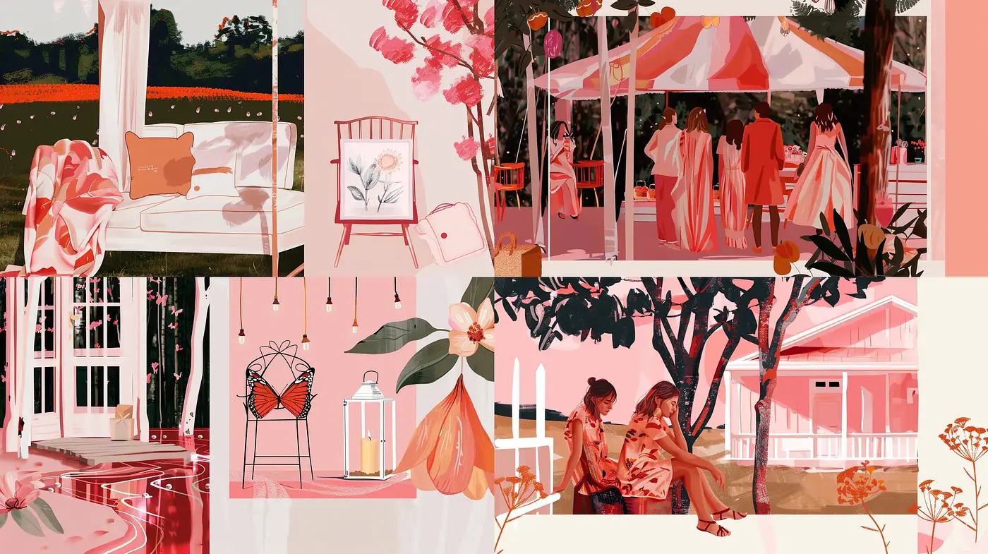 Serene Midsummer Blush: A Pastel Exploration of Subdued Vitality - Midjourney sref style