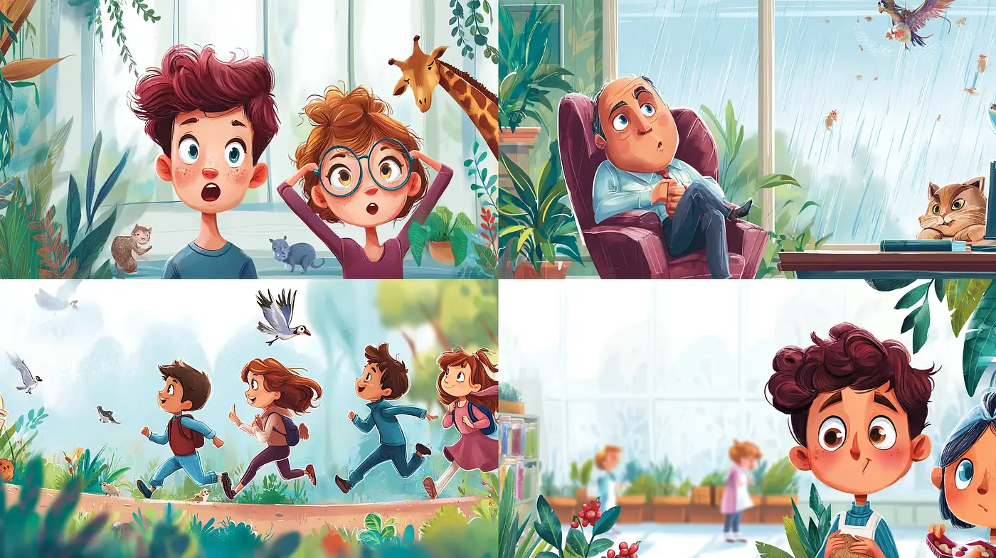 Playful and Whimsical Illustration Style with a Touch of Realism - Midjourney sref style