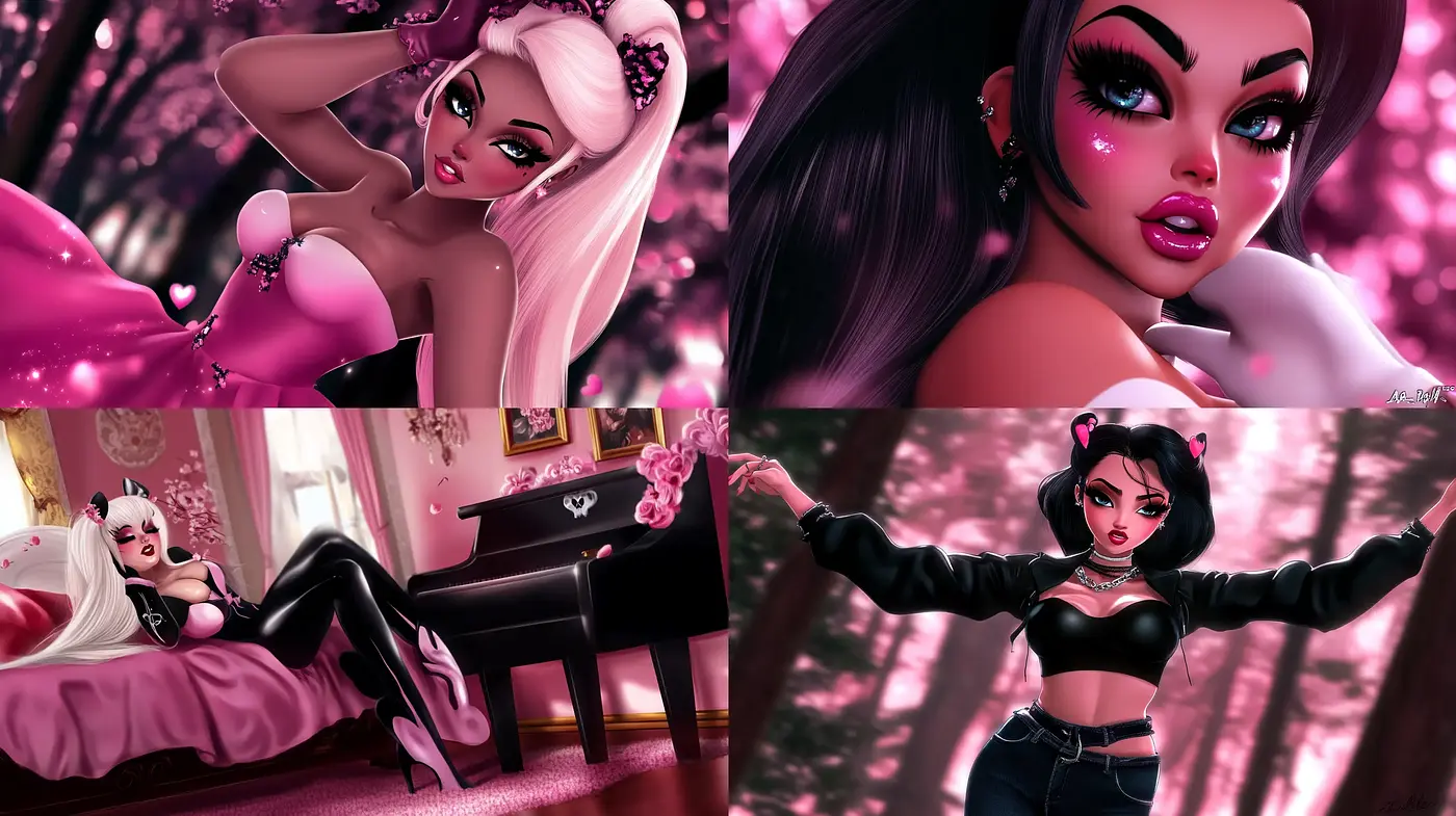 Lush Magenta Dreamscape in Glossy Animation Style - Midjourney sref style
