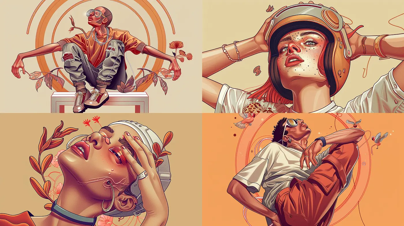 Warm Retrofuturism: A Synthesis of Digital Nostalgia in Amber Hues - Midjourney sref style