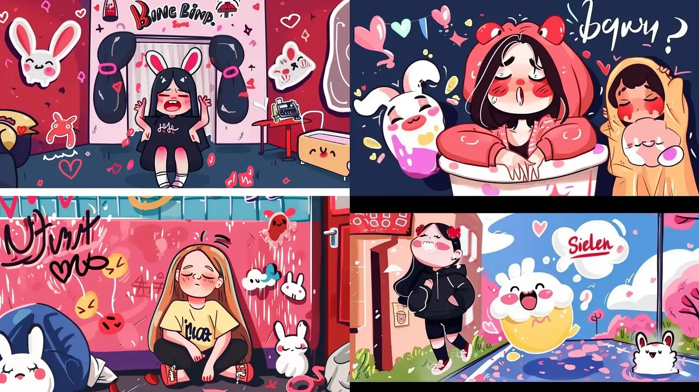 Playful and Vibrant Cartoon-Inspired Illustration Series - Midjourney sref style