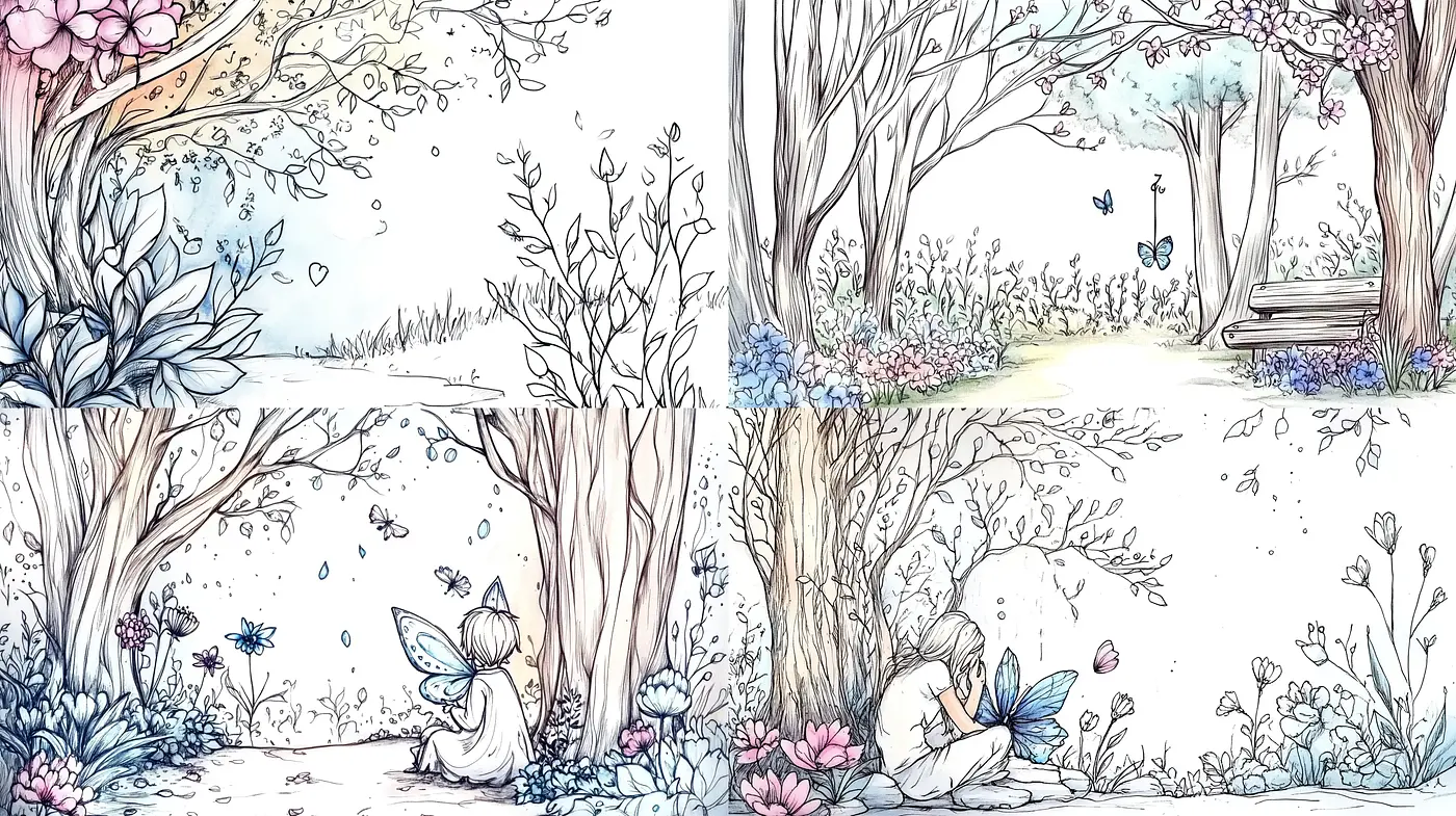 Enchanted Forest Whimsy: A Fairytale Ink and Watercolor Dream - Midjourney sref style