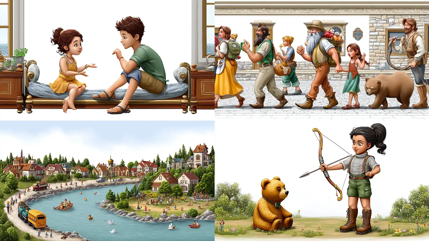 Charming Illustrative Style with a Touch of Whimsy and Nostalgia - Midjourney sref style