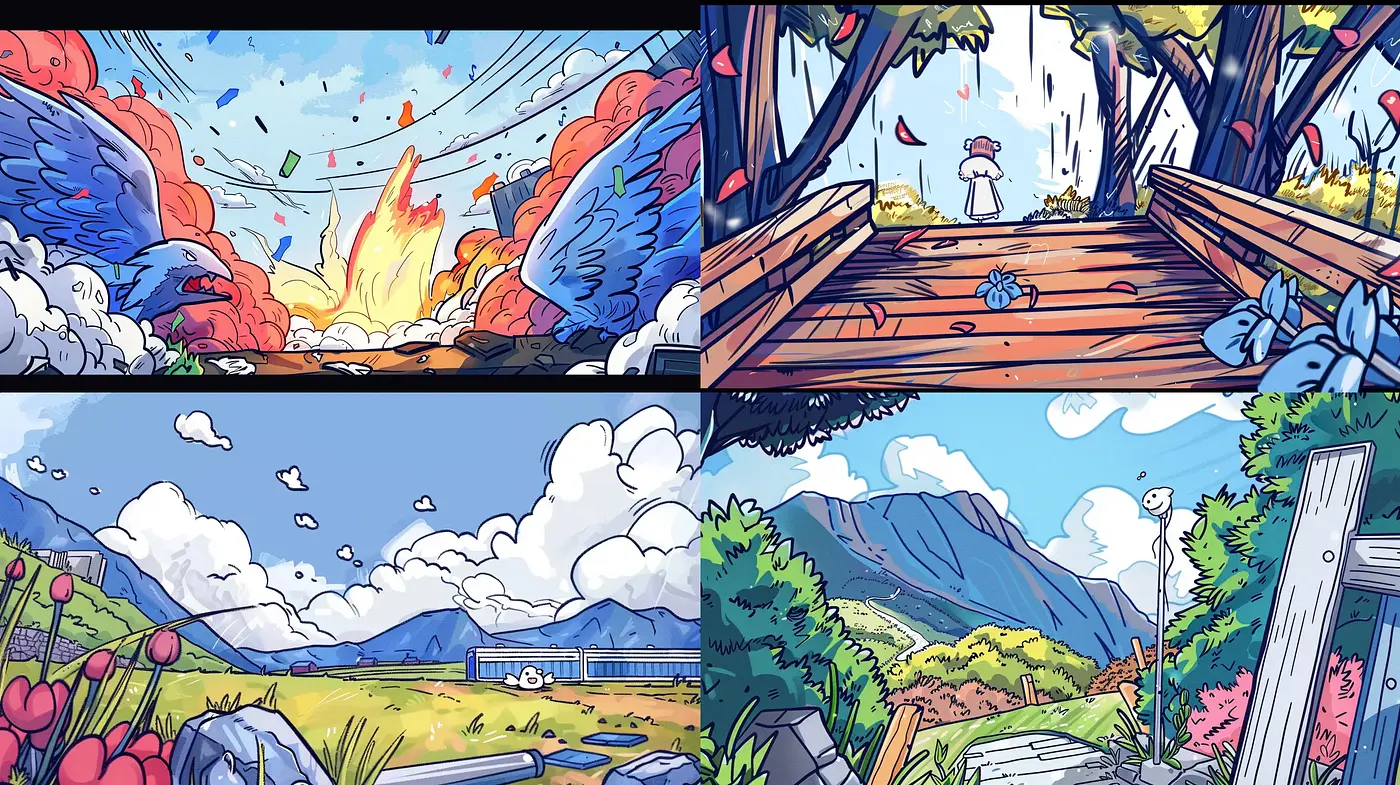Vibrant Storybook Illustrations with a Modern Comic Influence - Midjourney sref style