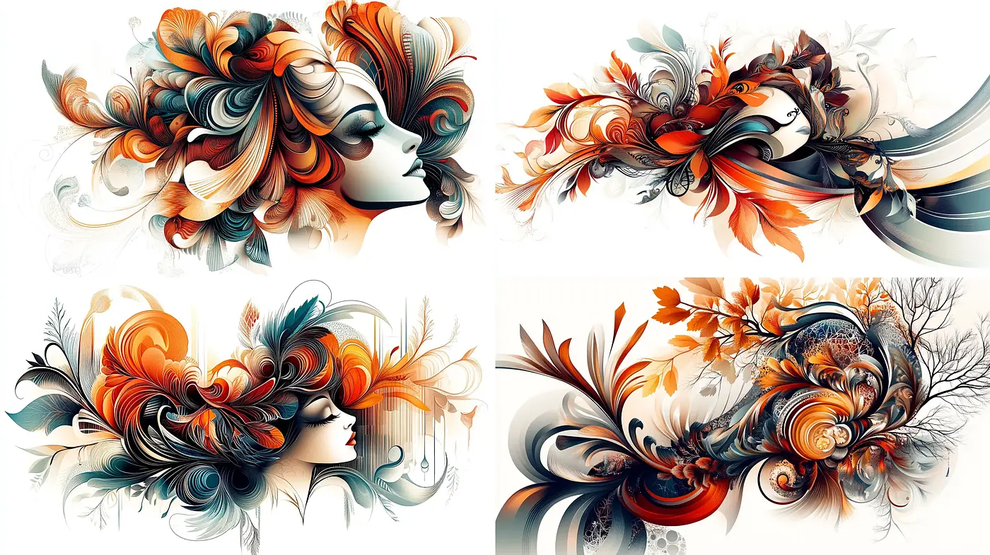 Flourishing Organic Elegance in Digital Brushwork - Midjourney sref style