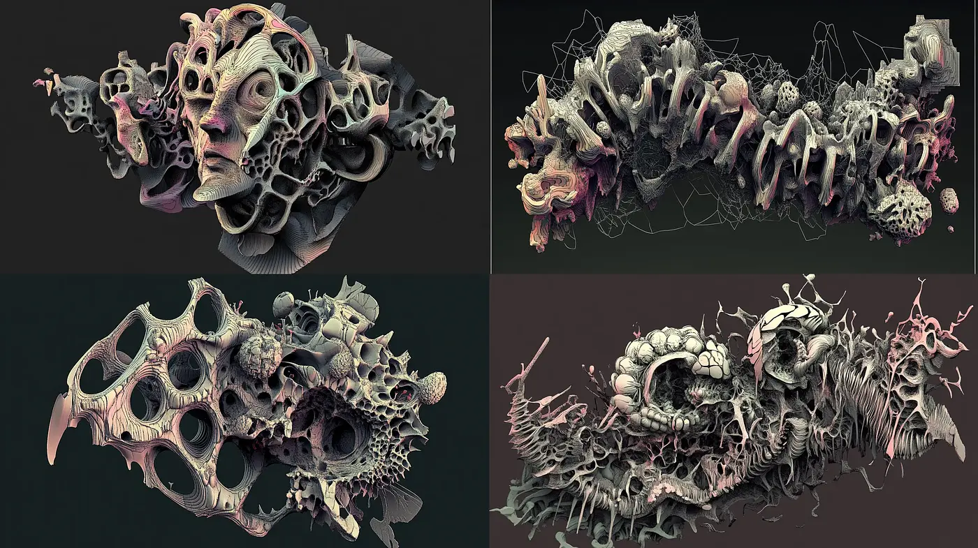Organic Surrealism with a Muted Sepia-Toned Palette - Midjourney sref style