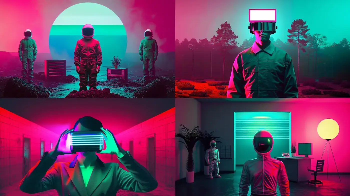 Futuristic Cyberpunk Aesthetic with Melancholic Undertones - Midjourney sref style