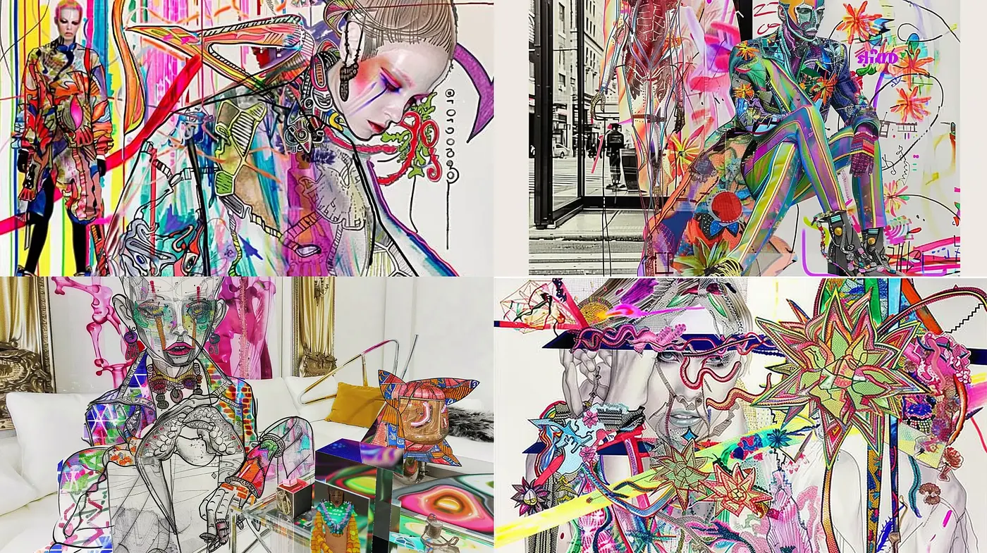 Kaleidoscopic Fusion of Graffiti and Abstract Expressionism - Midjourney sref style