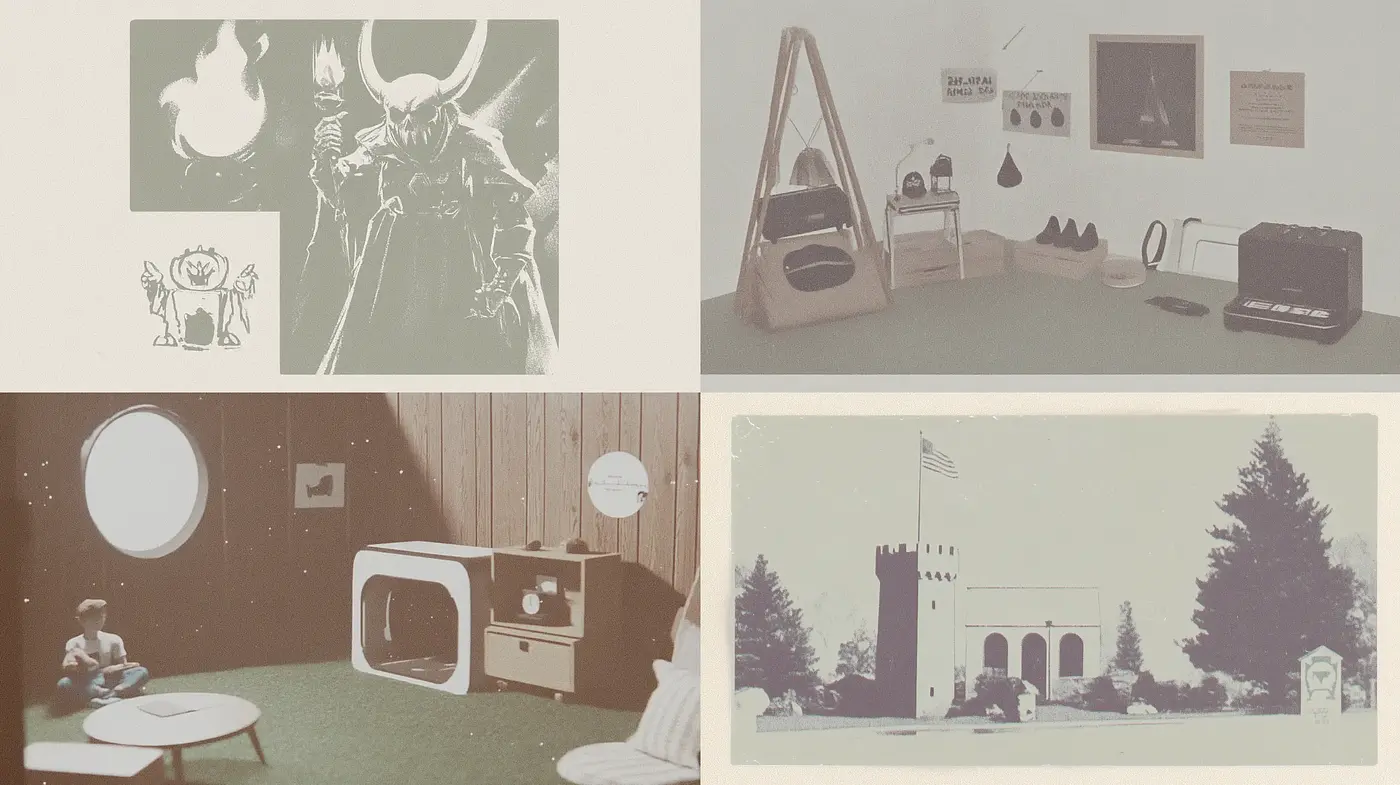 Retrofuturistic Sepia Fusion with a Hint of Mid-Century Modernism - Midjourney sref style
