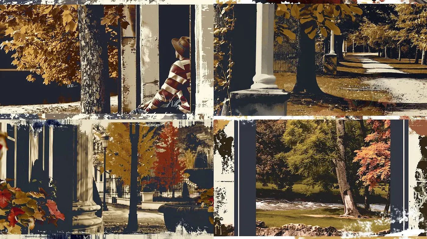 Cinematic Autumn Vibes with Vintage Textures and Warm Tones - Midjourney sref style