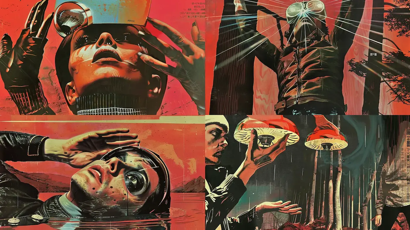 Futuristic Retro Sci-Fi Aesthetic with a Surreal Touch - Midjourney sref style