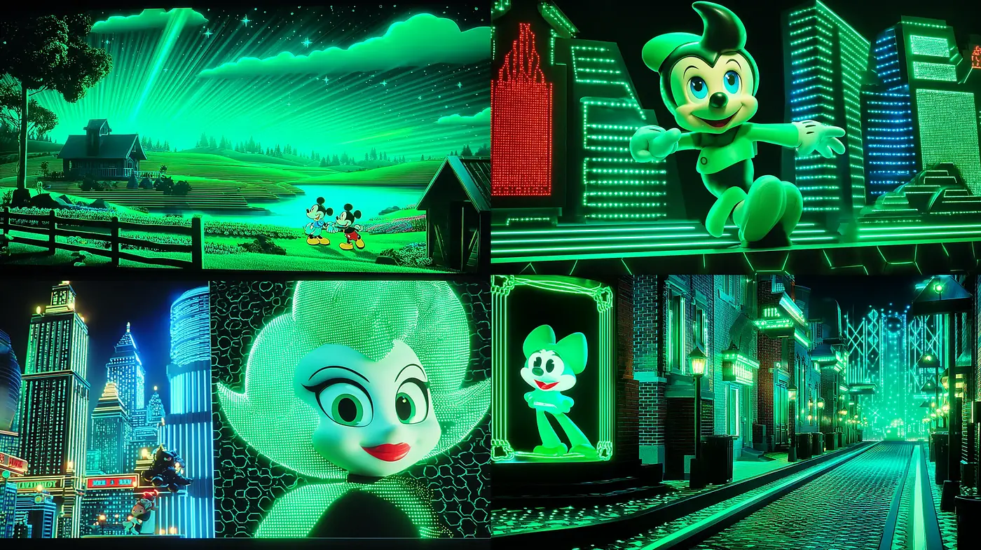 Vibrant Neon Retro Futurism with a Whimsical Touch - Midjourney sref style