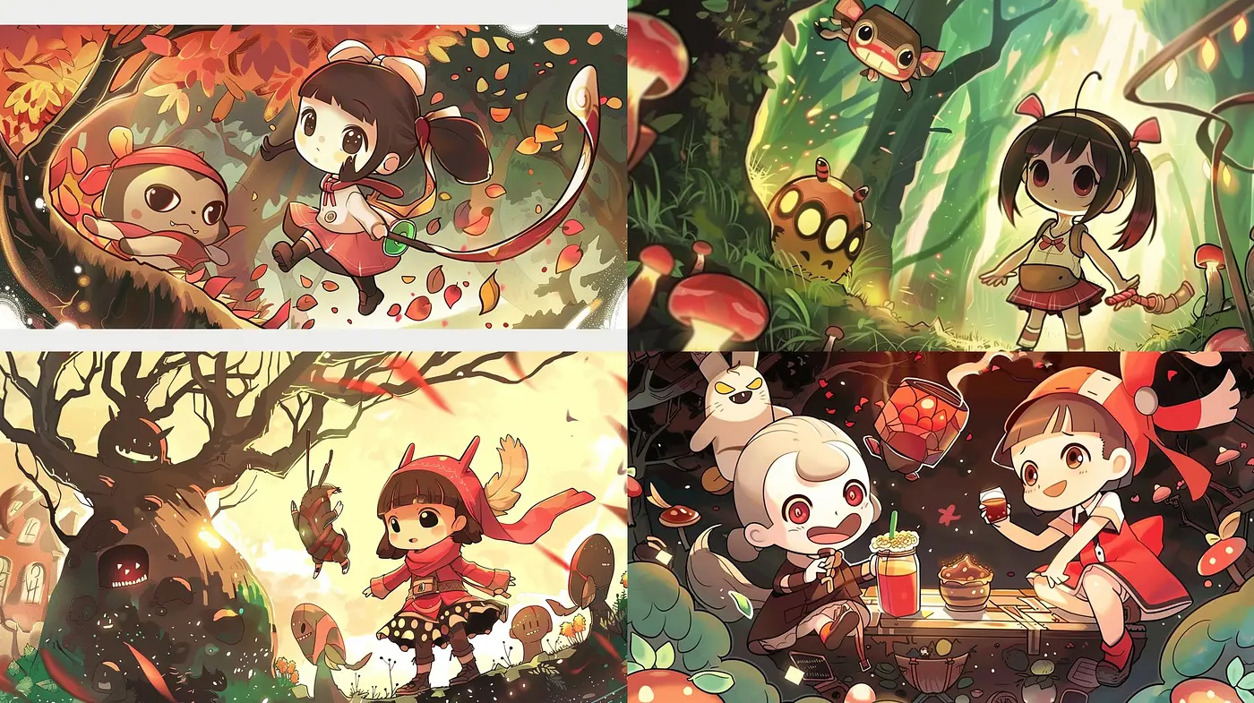 Enchanted Forest Whimsy: A Whimsical Storybook Illustration Style - Midjourney sref style