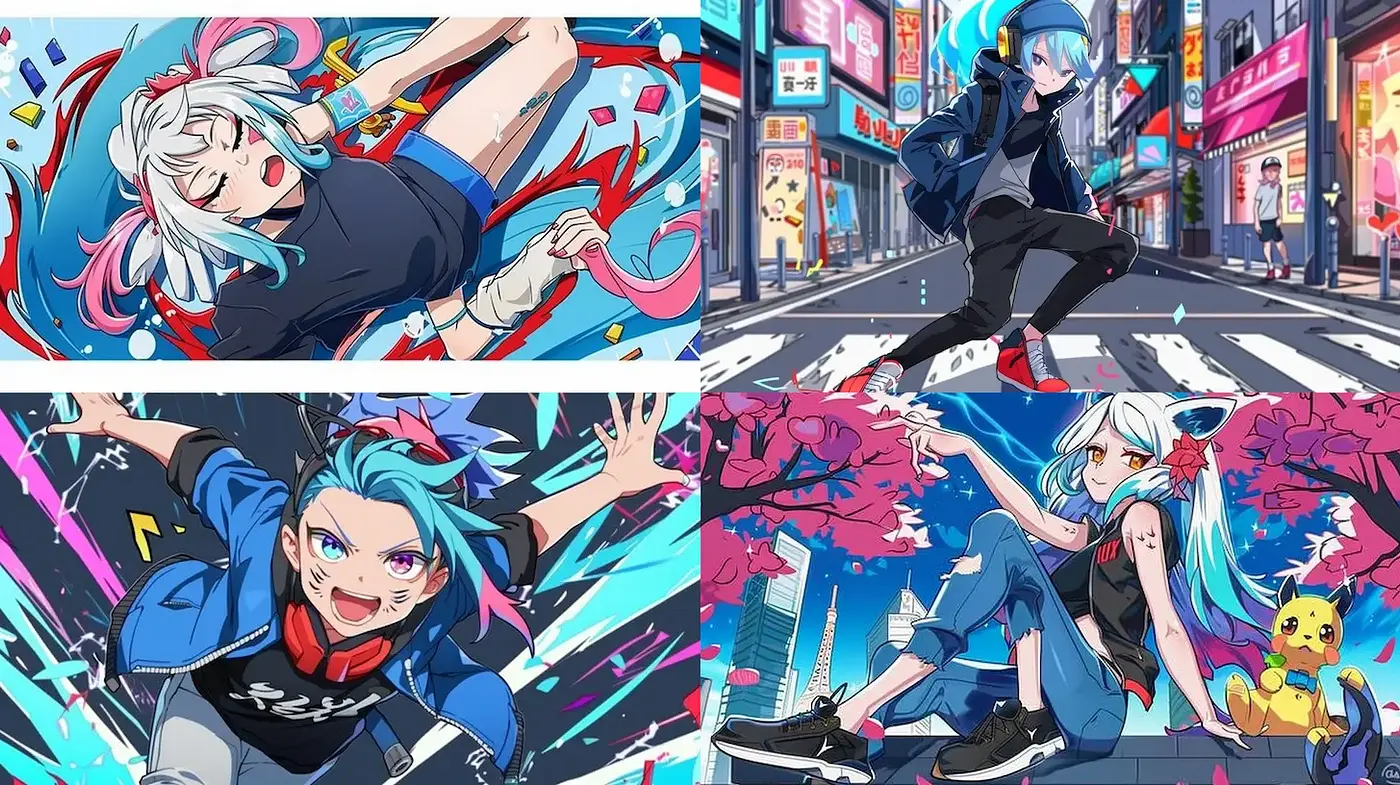 Vibrant Urban Anime Aesthetics with a Pop Culture Influence - Midjourney sref style