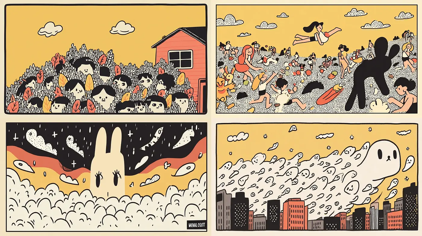 Whimsical and Playful Illustrations with a Nostalgic Charm - Midjourney sref style