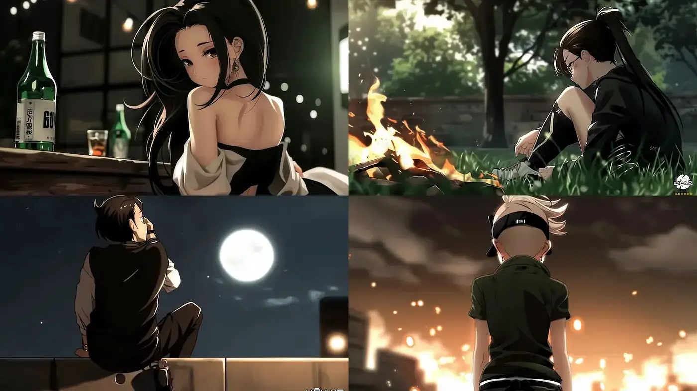 Ethereal Melancholy in Contemporary Anime Aesthetic - Midjourney sref style
