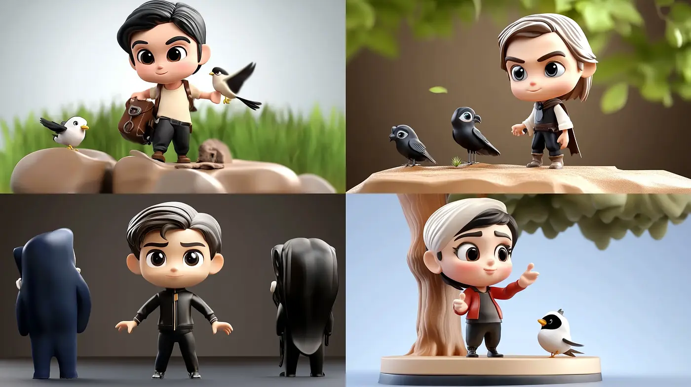 Charming Animated Collectible Figurines with a Lifelike Texture - Midjourney sref style