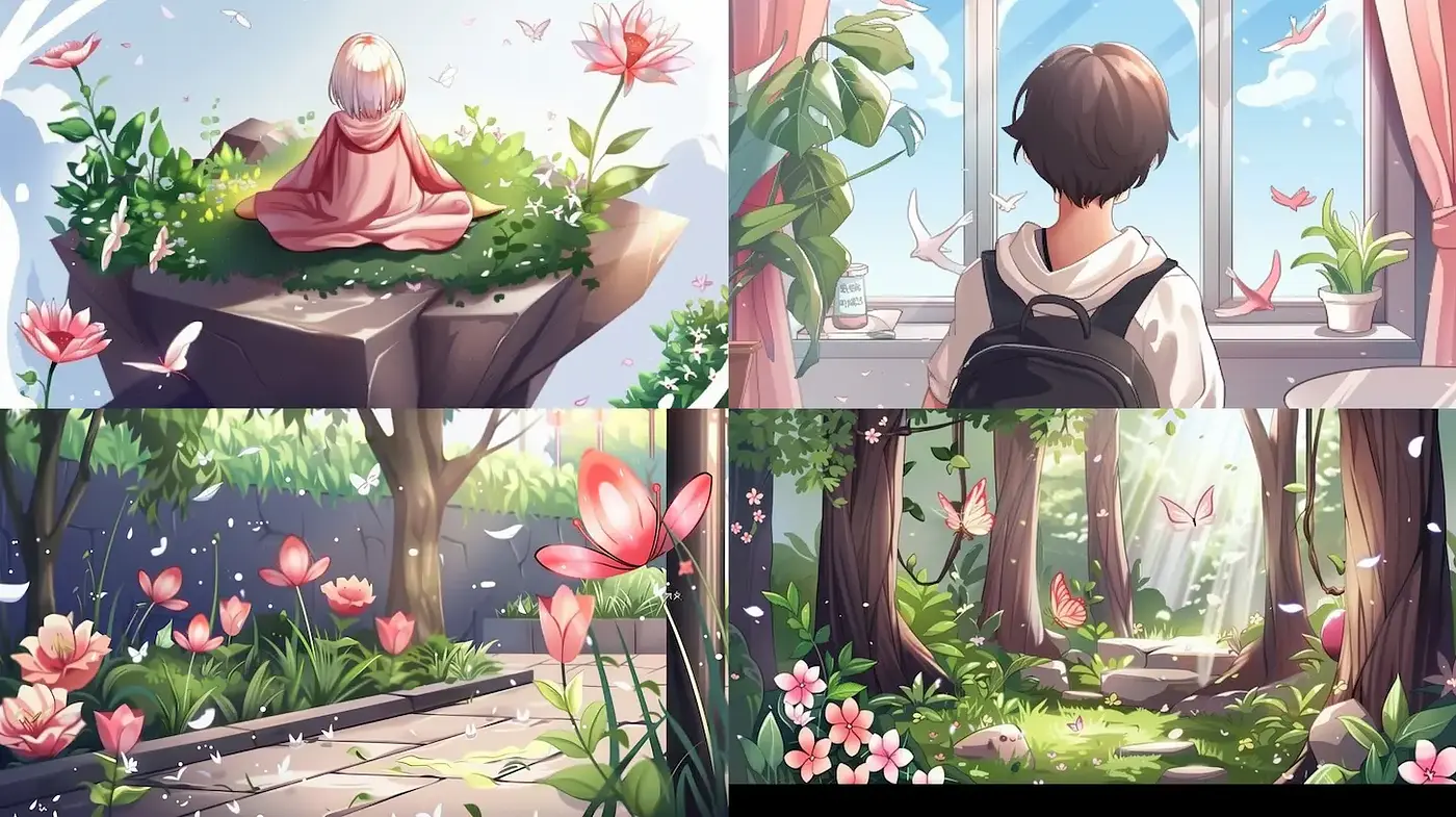 Dreamy Illustrations with Nature and Tranquility - Midjourney sref style