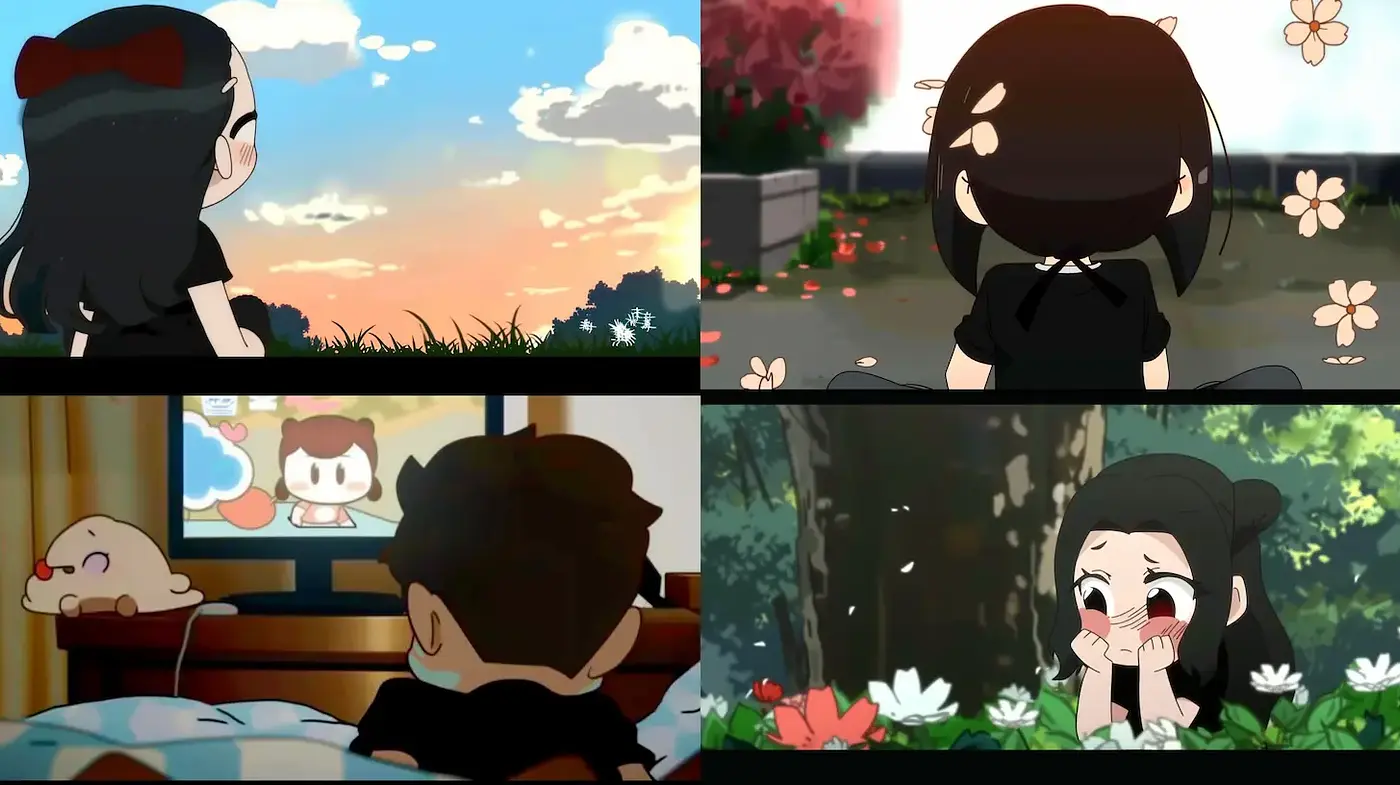 Charming and Whimsical Animated Aesthetic with a Touch of Melancholy - Midjourney sref style