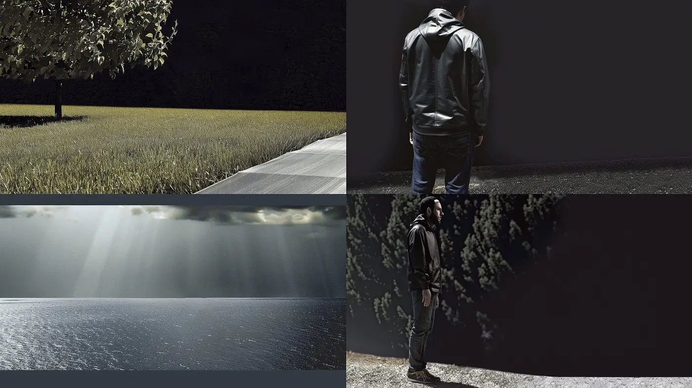 Monochromatic Mystique: A Study in Noir-Inspired Minimalism and Atmospheric Ambience - Midjourney sref style