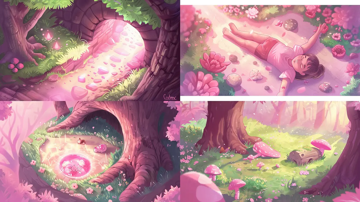 Enchanted Whimsical Nature: A Pastel Fantasy Exploration - Midjourney sref style