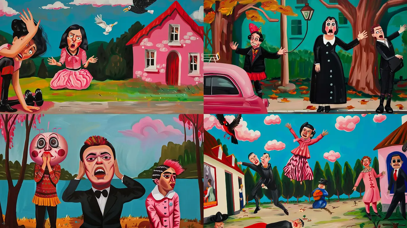 Whimsical Tableaux with Surrealist Undertones - Midjourney sref style