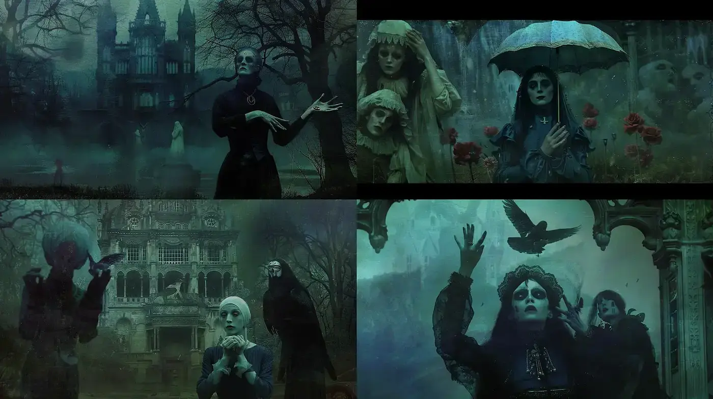Mysterious and Haunting Gothic Visual Aesthetic - Midjourney sref style