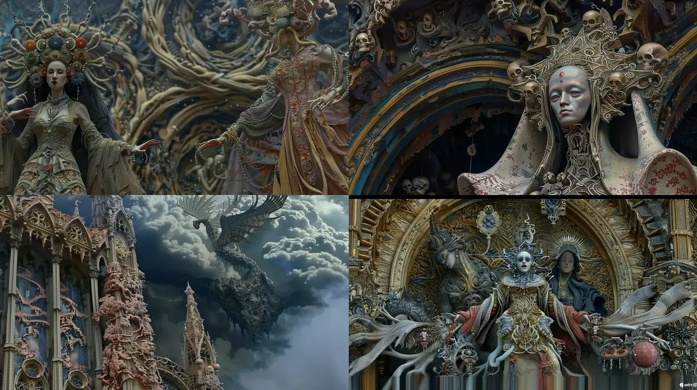 Baroque Revival with a Surrealist Twist - Midjourney sref style