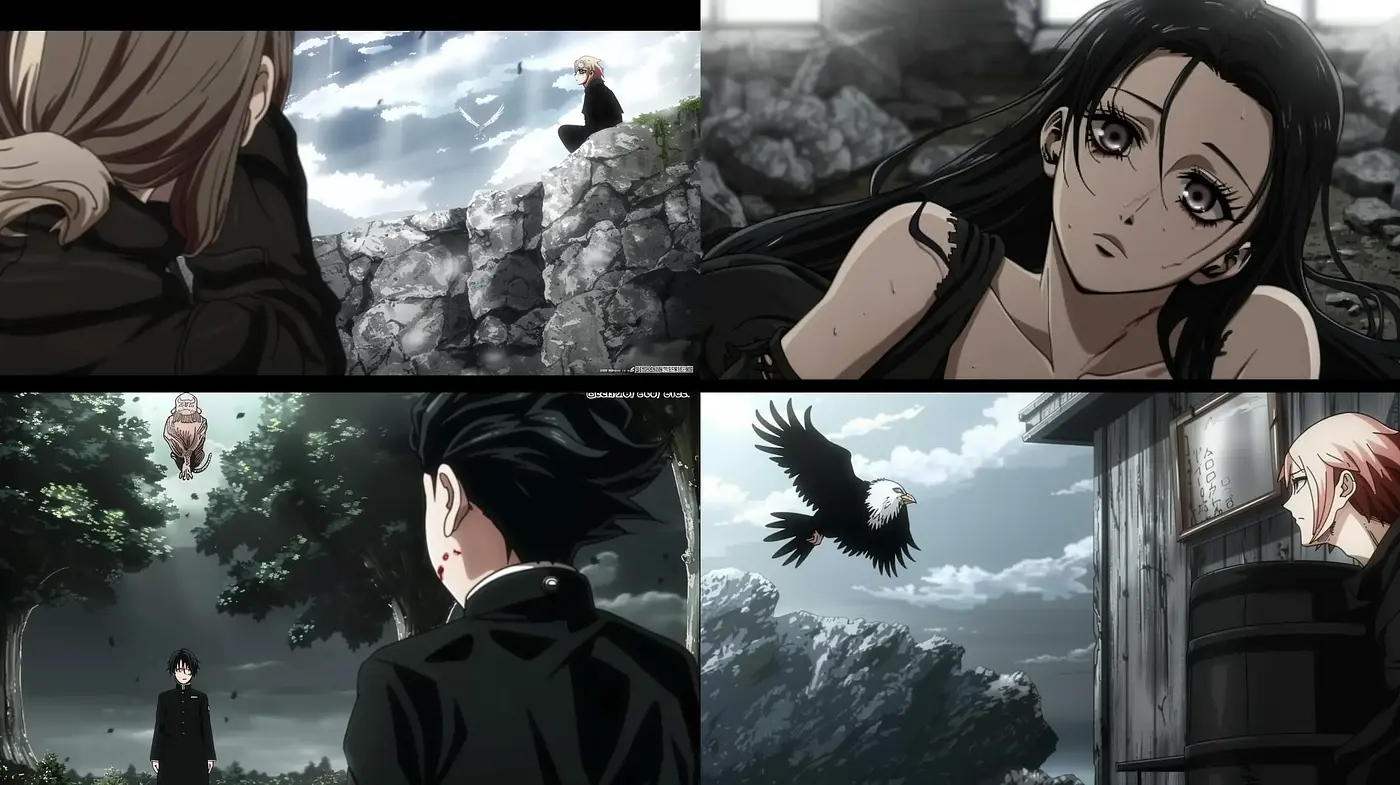 Monochromatic Anime-Inspired Cinematic Expression - Midjourney sref style