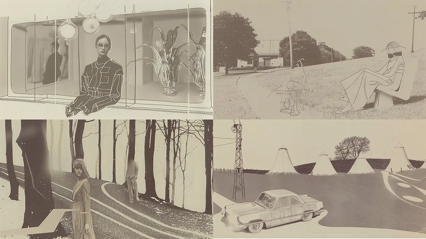 Sepia-Toned Dreamscape: A Fusion of Vintage Realism and Surreal Illustration - Midjourney sref style