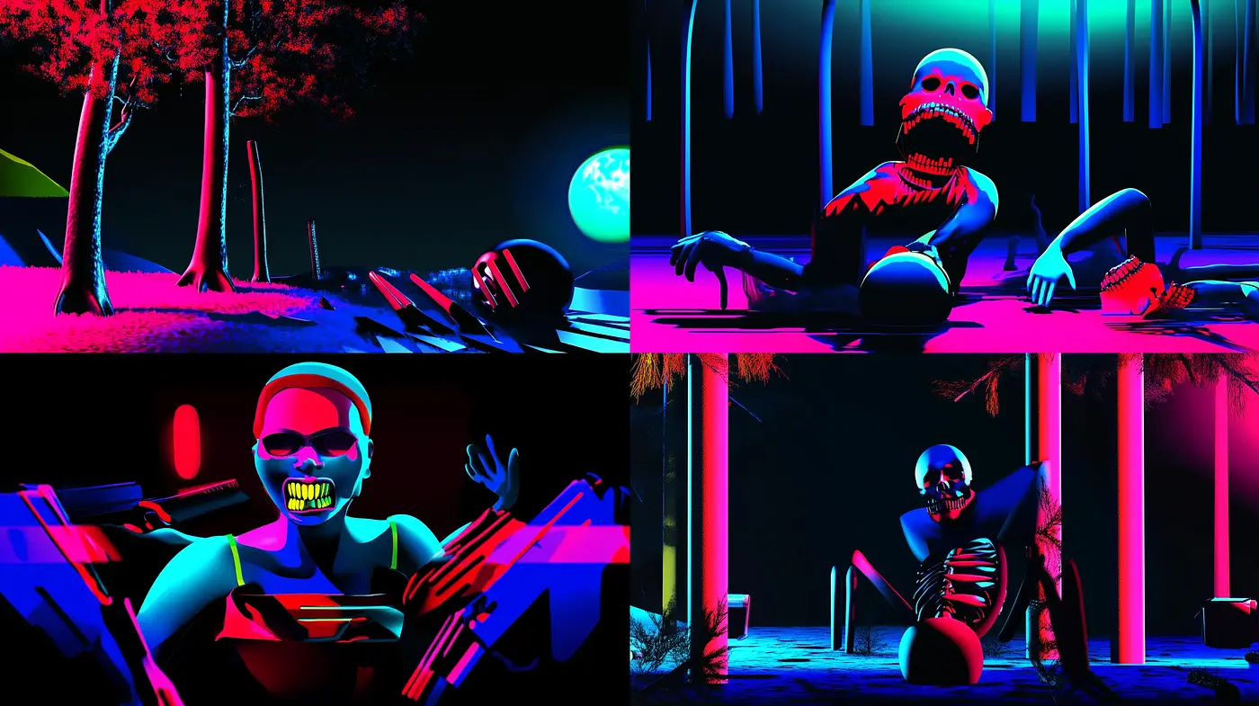 Neon Dystopia: A Synthwave-Inspired Surreal Melange - Midjourney sref style