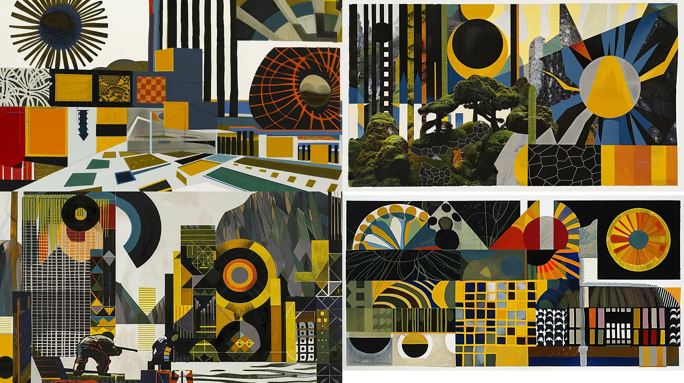 Geometric Harmony in Abstract Expression: A Fusion of Bauhaus and Modernist Sensibilities - Midjourney sref style