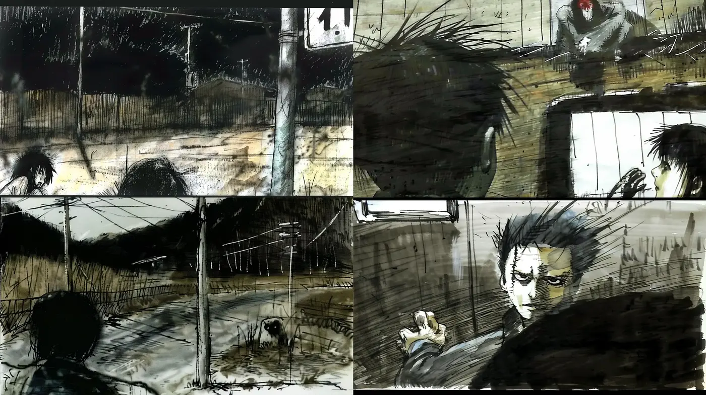 Gritty Noir-Inspired Illustrative Expressionism - Midjourney sref style
