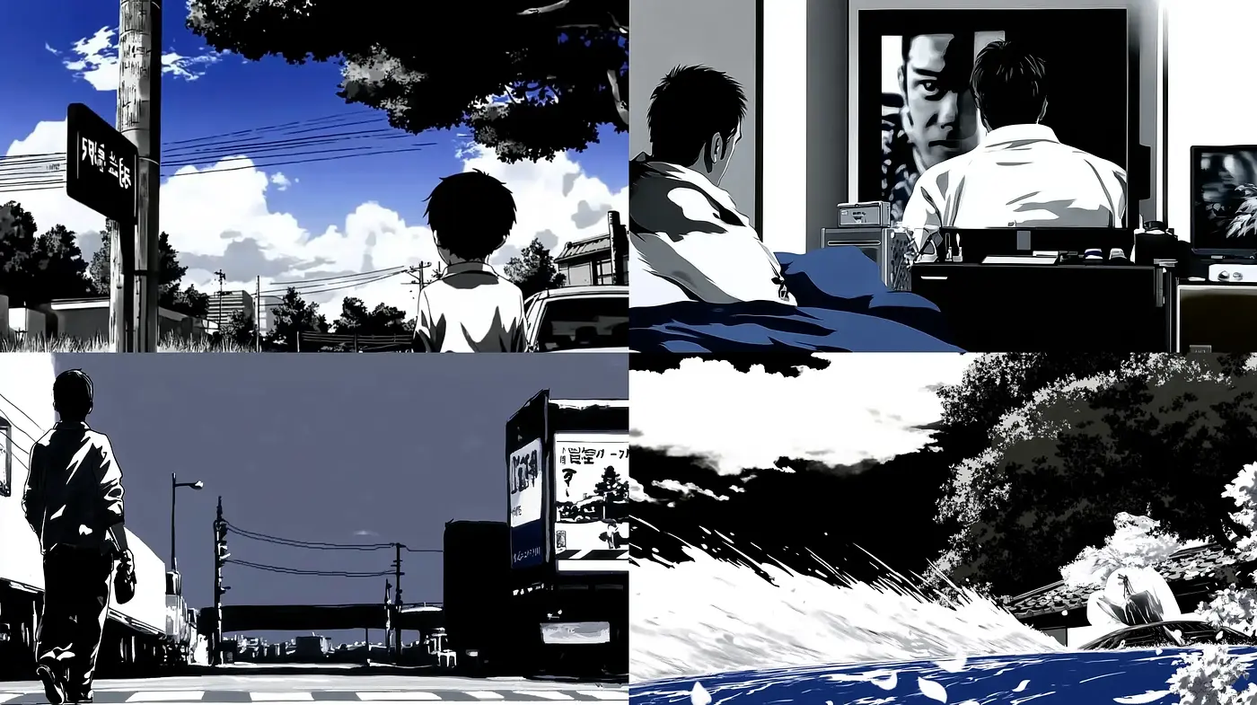 Monochromatic Cinematic Expressionism - Midjourney sref style
