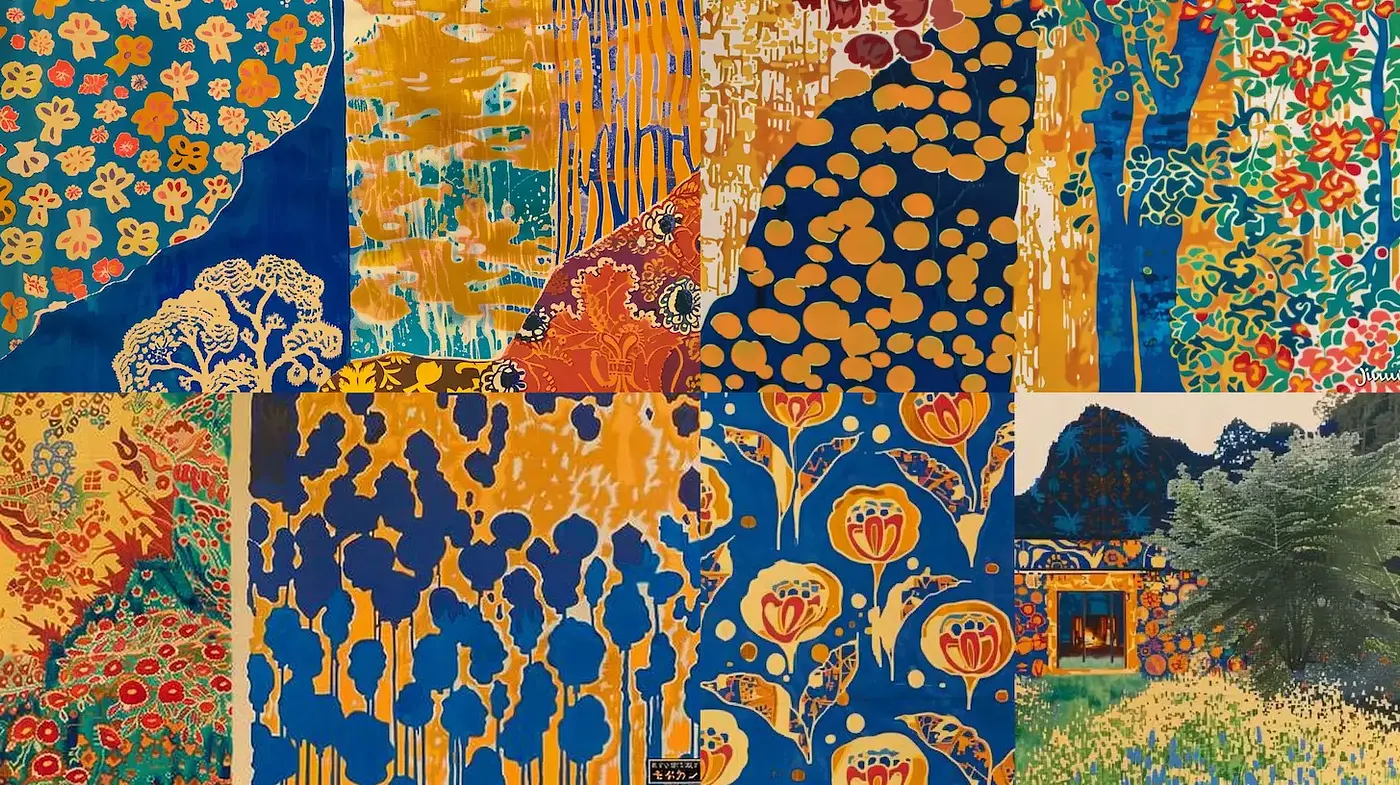 Bold and Vibrant Patterns with Organic Motifs - Midjourney sref style