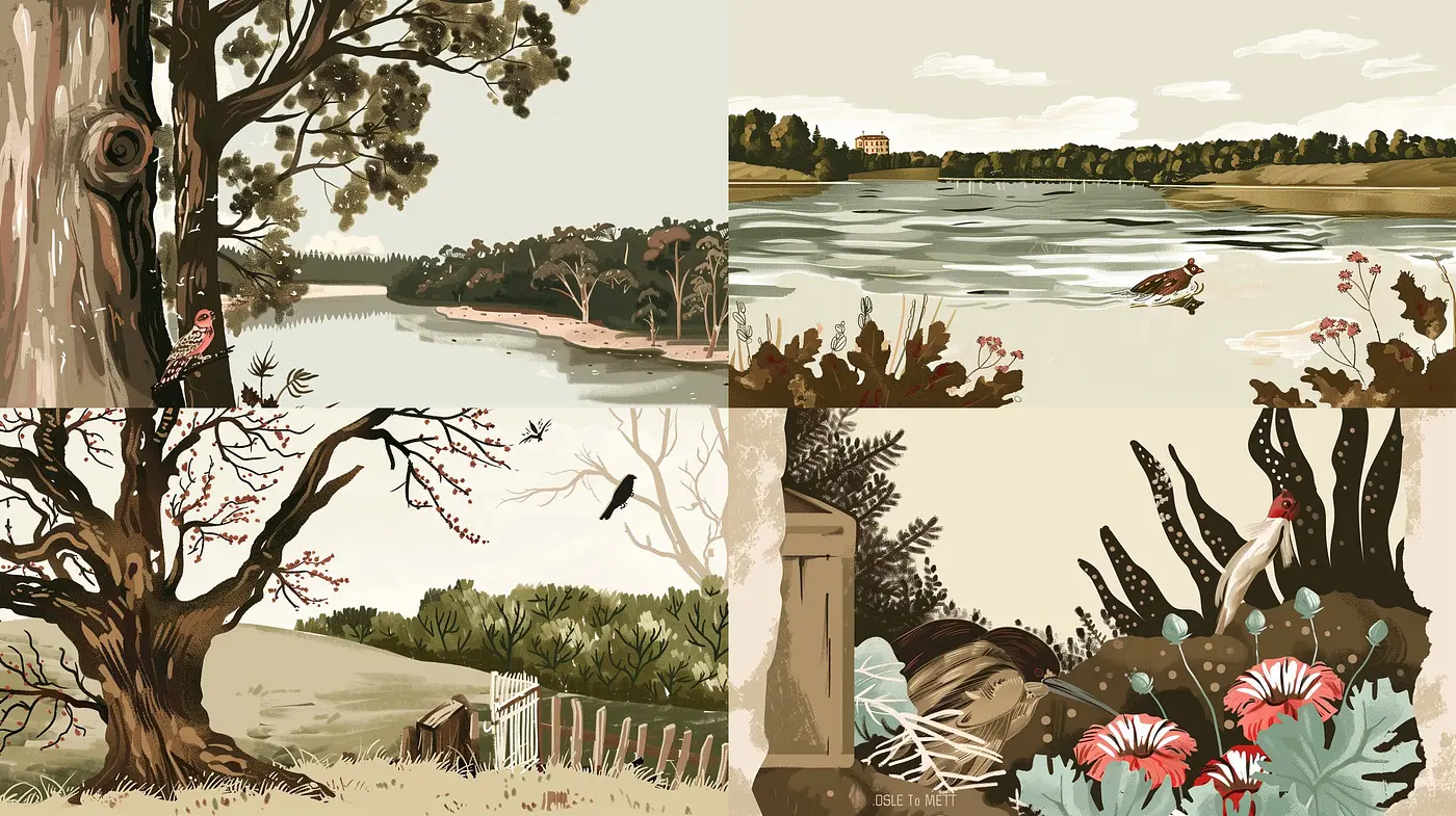 Rustic Harmony: A Serene Palette Infused with Naturalism and Vintage Overtones - Midjourney sref style