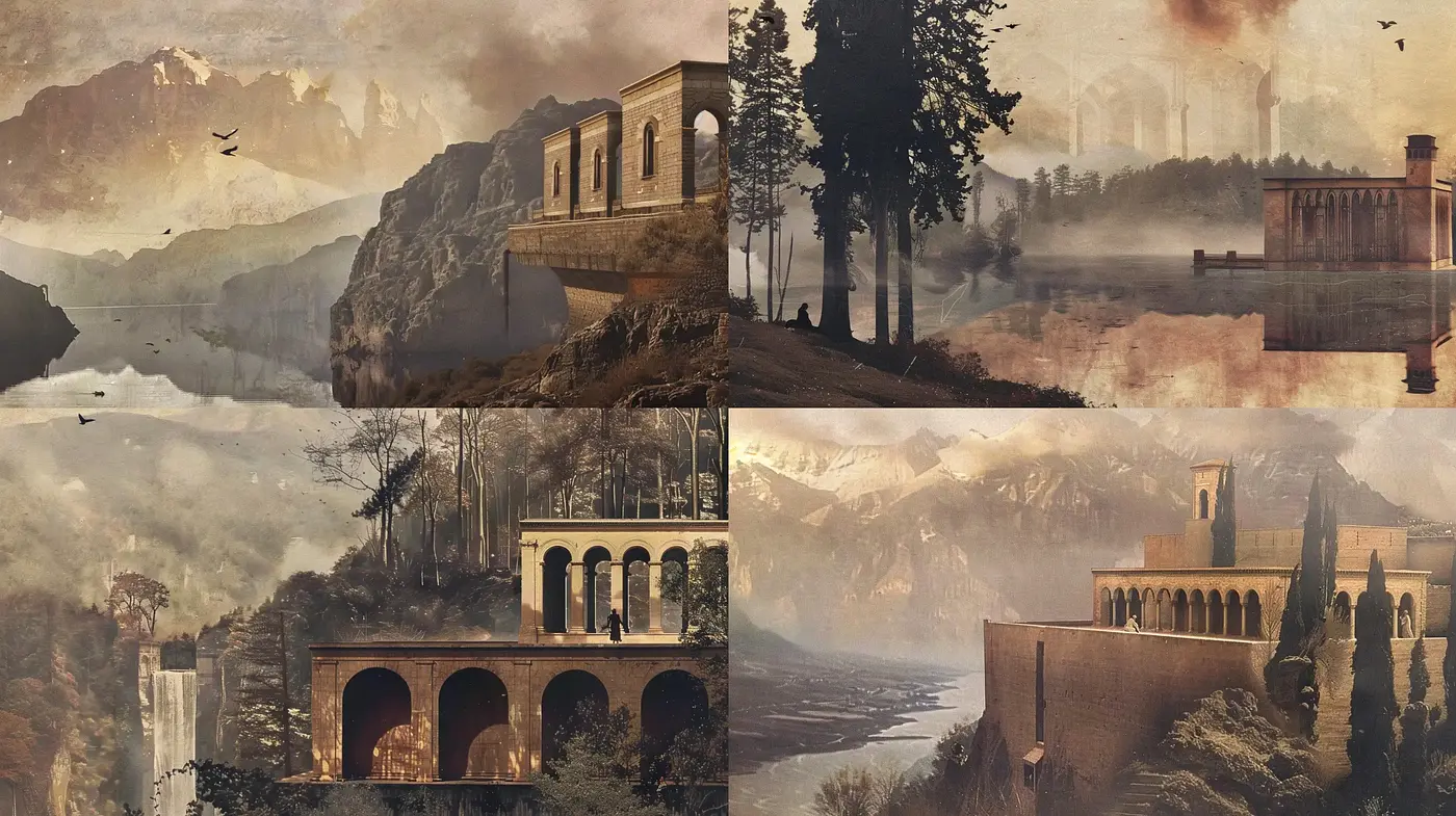 Dusky Mystique of Ruins: A Homage to Lost Civilizations in Art - Midjourney sref style