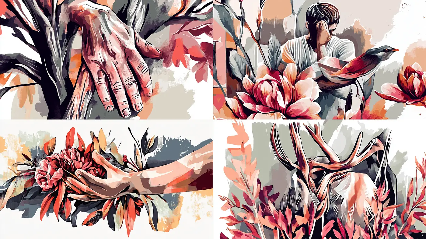 Floral Abstraction and Expressive Brushwork - Midjourney sref style