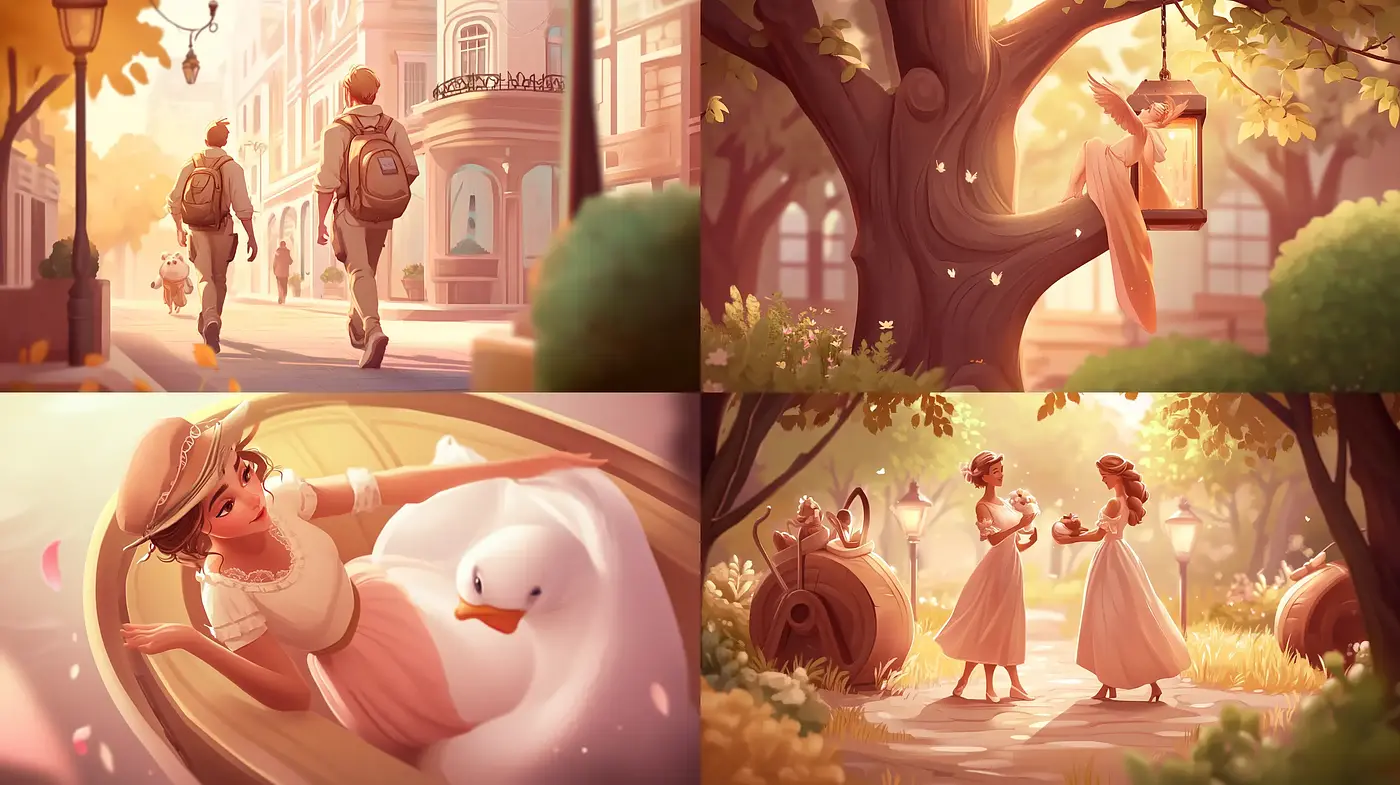 Warm-Toned Storybook Illustration Style - Midjourney sref style